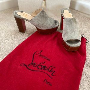Christian Louboutin UK Suede Platform Mule